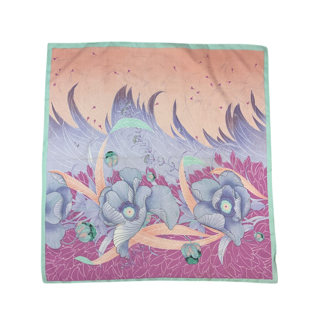 Vintage 80s Pastel Coloured Floral Scarf