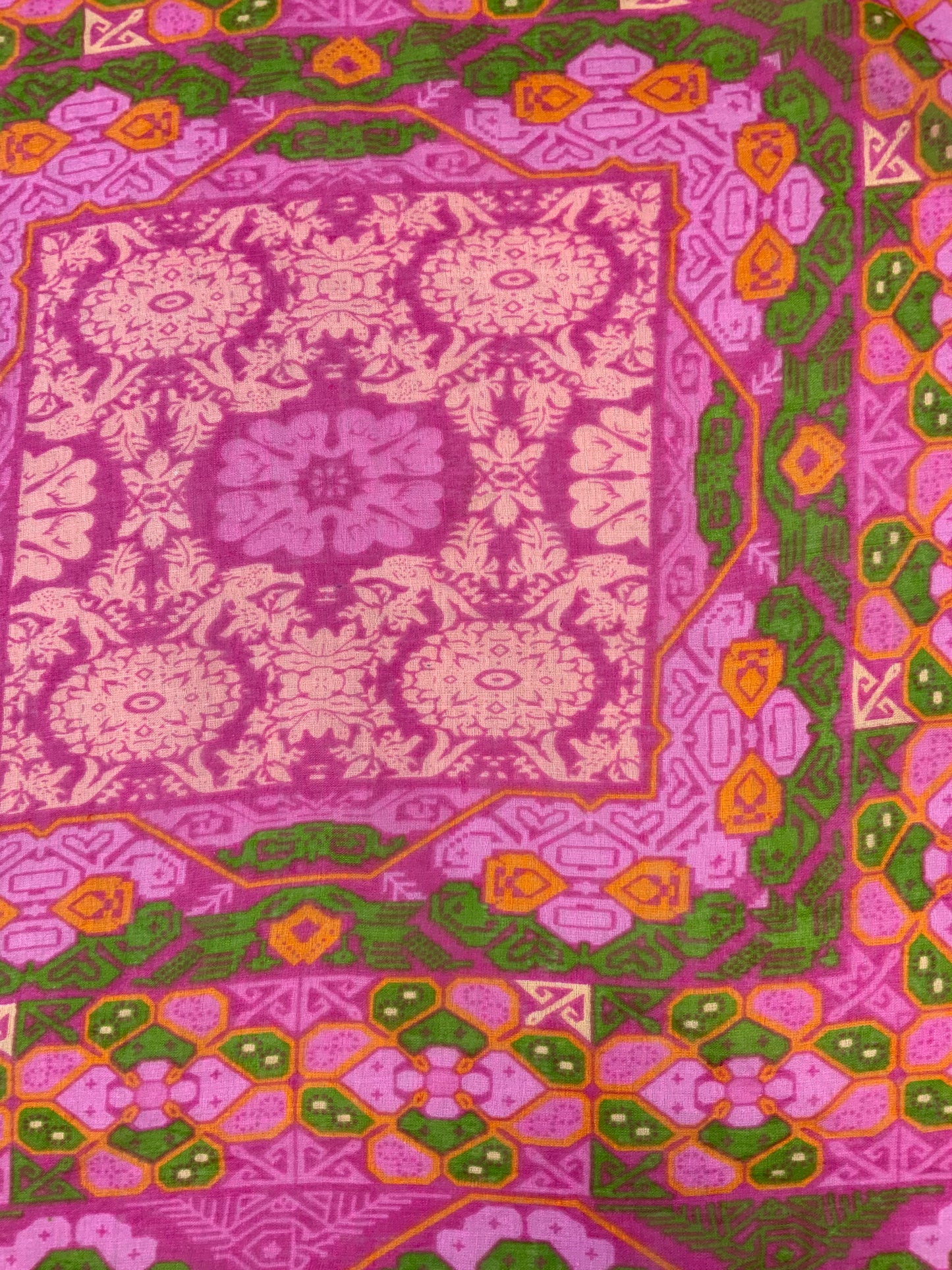 Vintage Sheer Psychedelic Pink Scarf