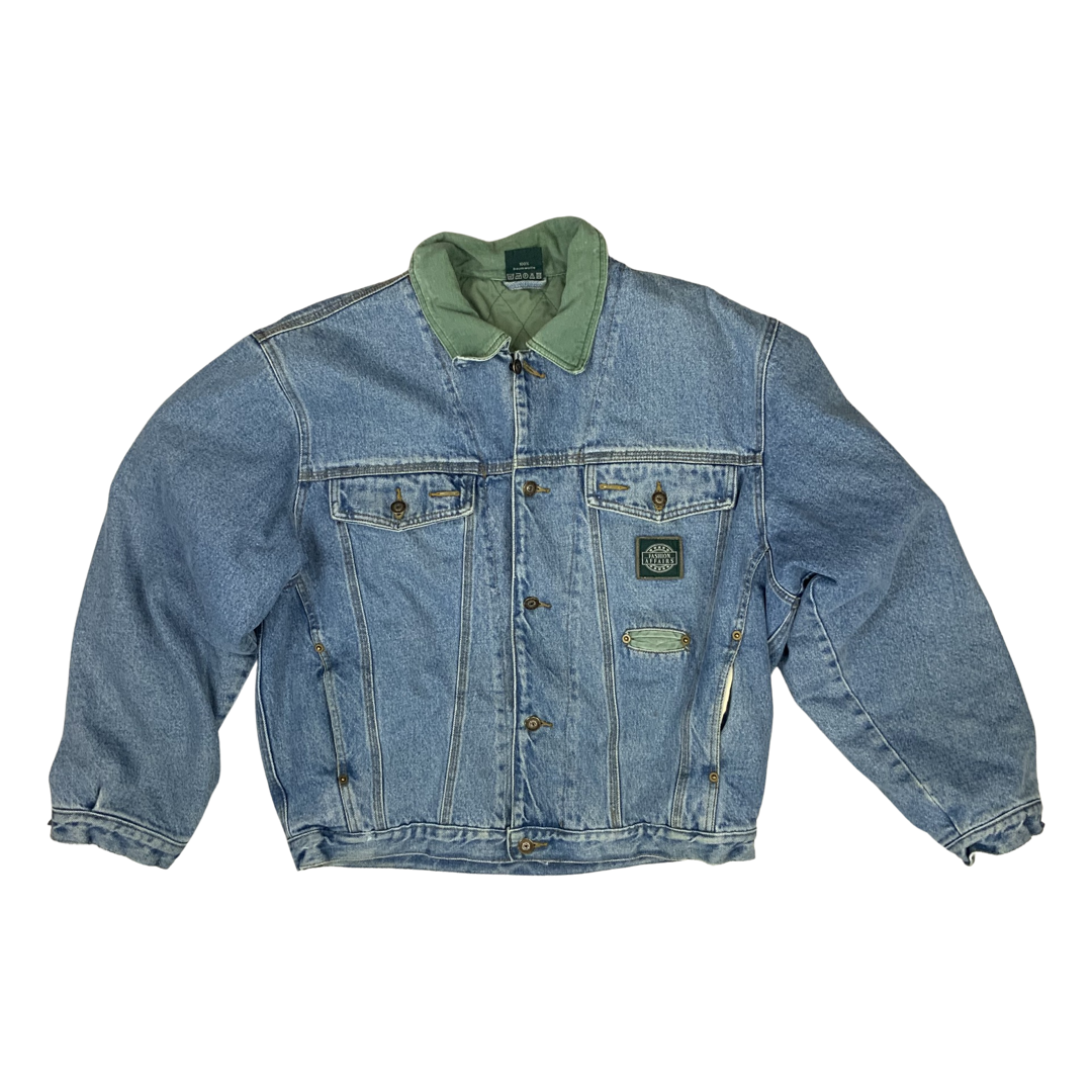 Vintage 80s 90s Lined Stonewash Blue Denim Jacket XL