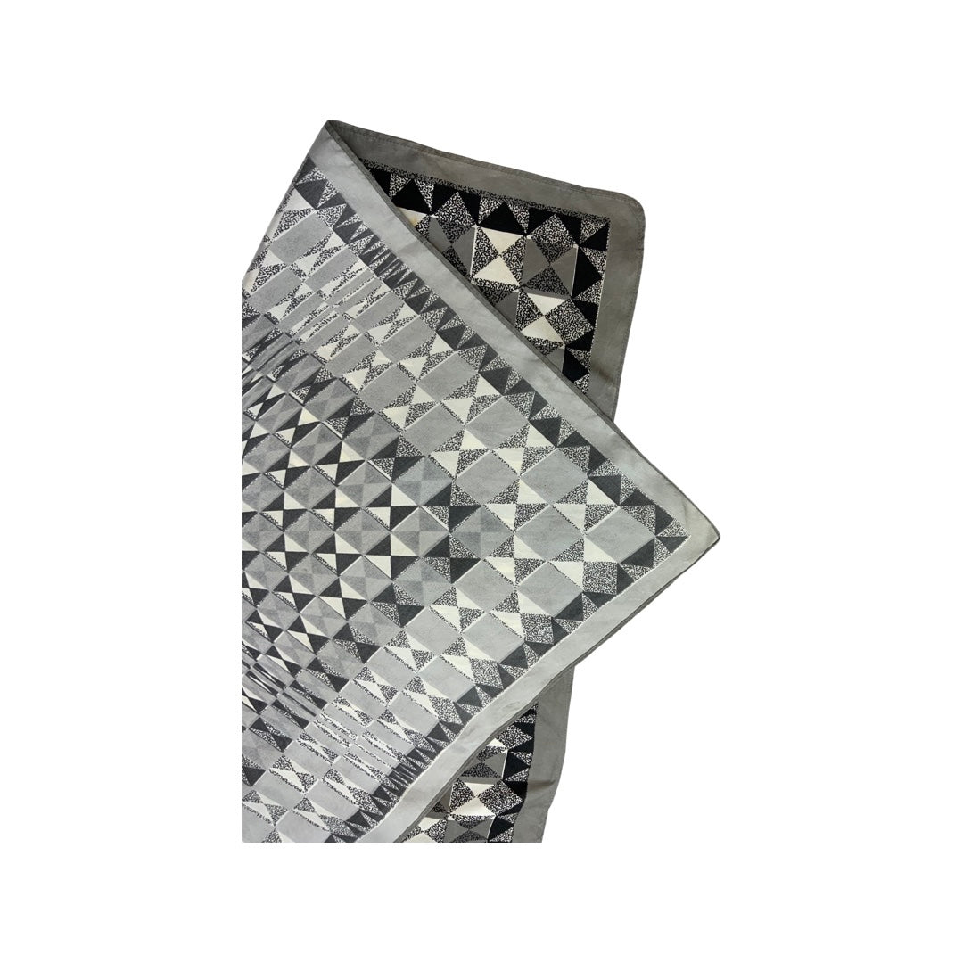 Vintage Black, Grey, and White Geometric Scarf