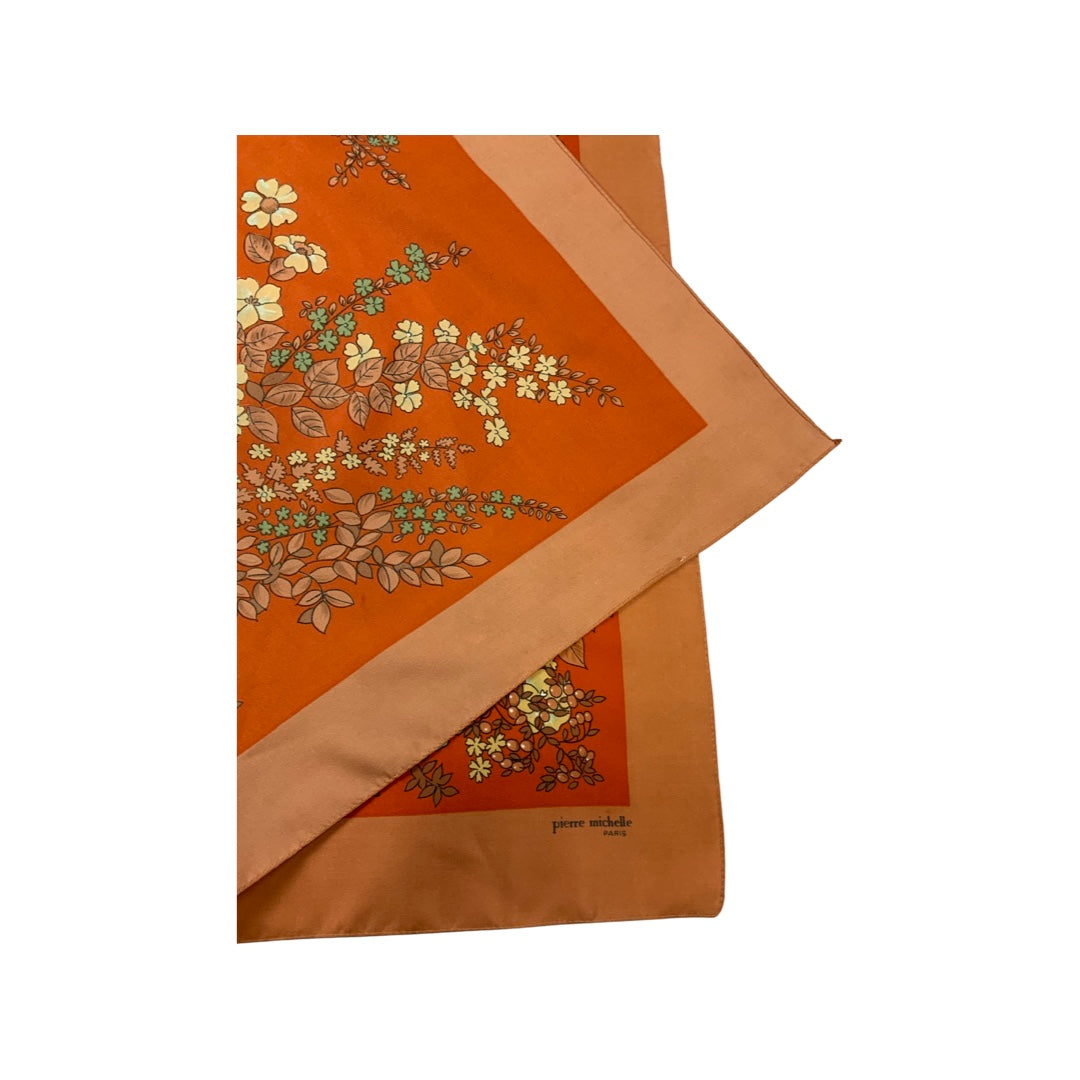 Vintage Brown and Red Floral Scarf