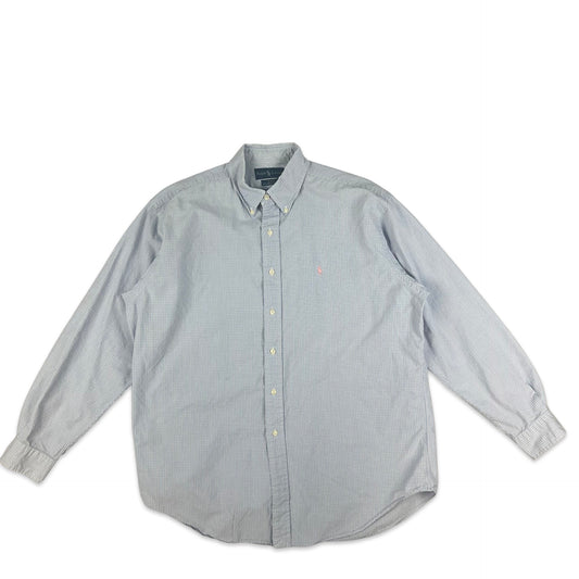 00s Vintage Ralph Lauren Check Shirt Blue White L XL 2XL