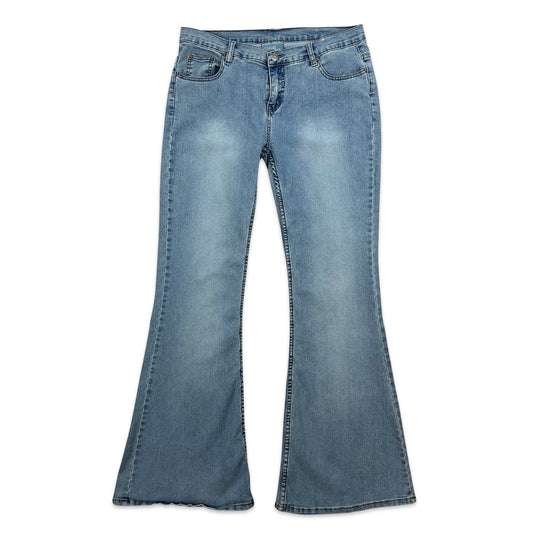 Y2K Vintage Blue Flared Jeans 16