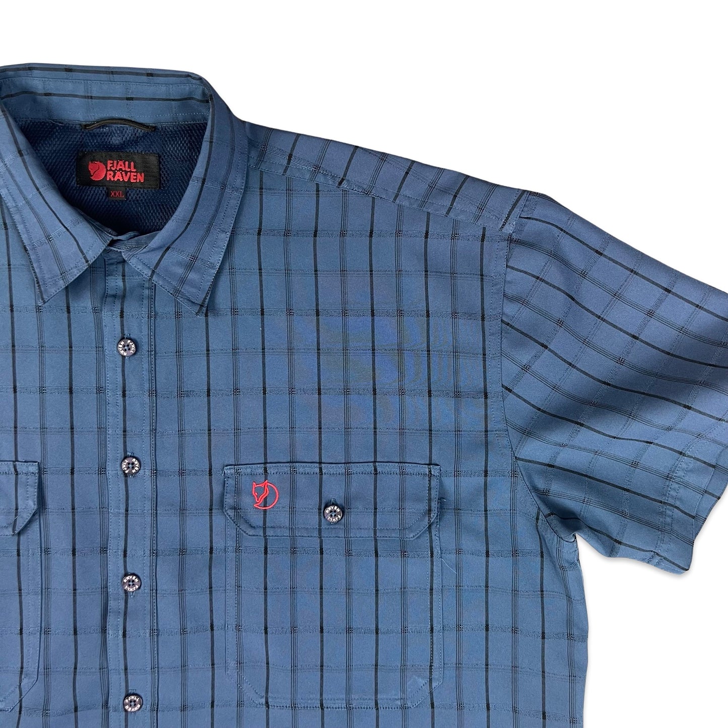 00s Fjallraven Blue Black Check Shirt XL 2XL