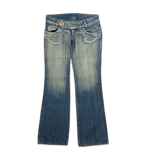 Vintage Y2K Women’s Kick Flare Mid Wash Jeans Blue 6 8