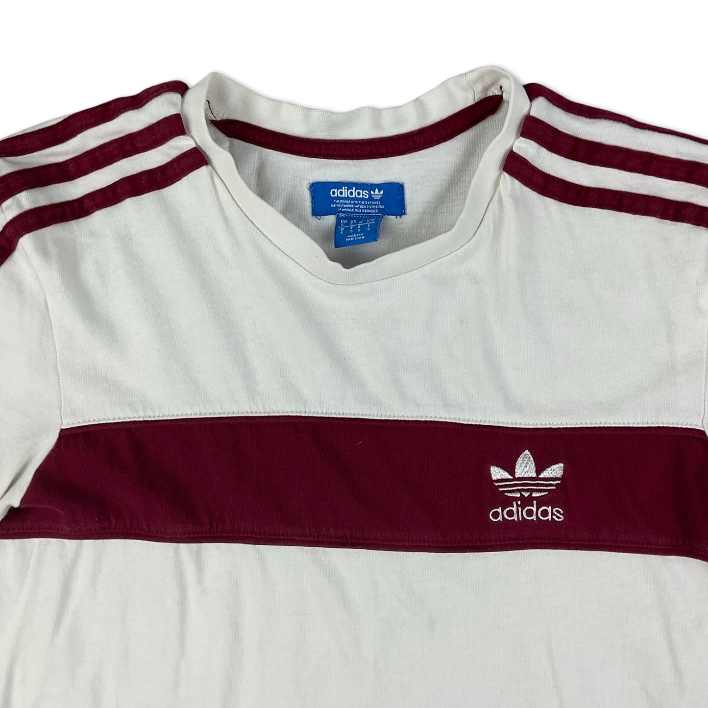 Adidas Red and White Tee XS