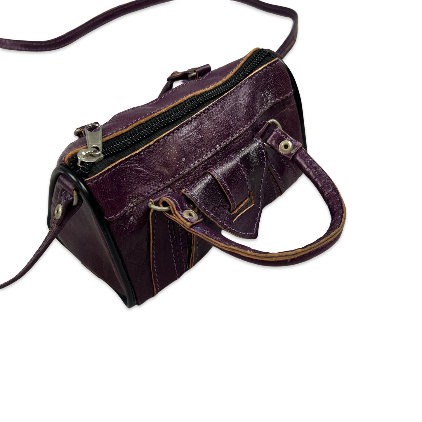 90s Y2K Purple Micro Duffle Crossbody Handbag