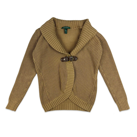 Vintage Ralph Lauren Knit Cardigan Beige 10 12 14