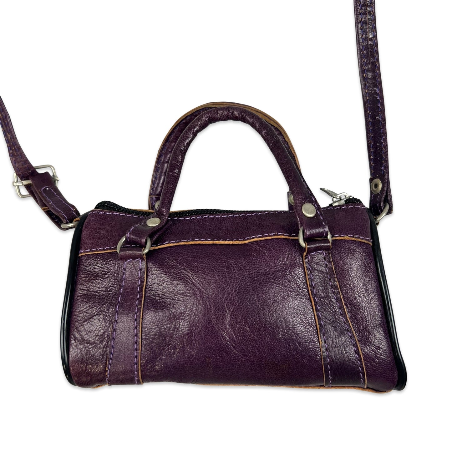 90s Y2K Purple Micro Duffle Crossbody Handbag