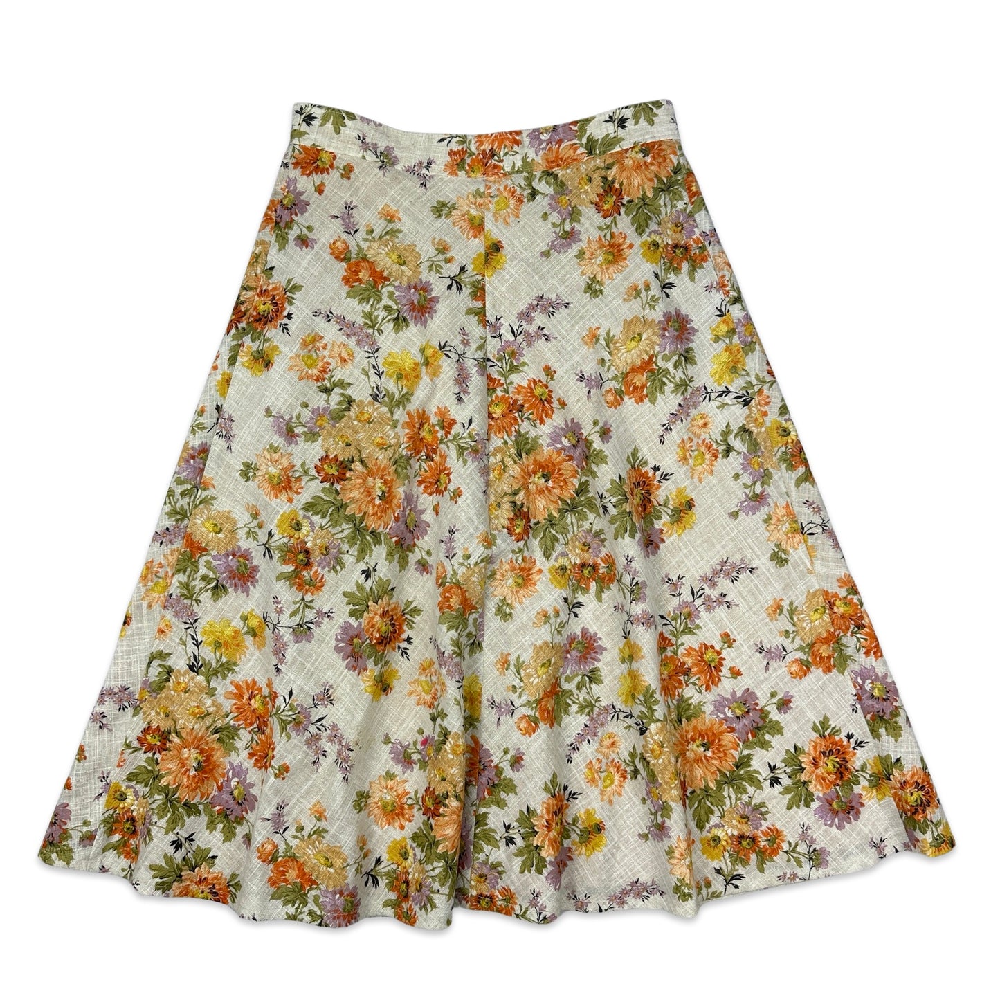 70s Vintage Floral Midi Skirt 12