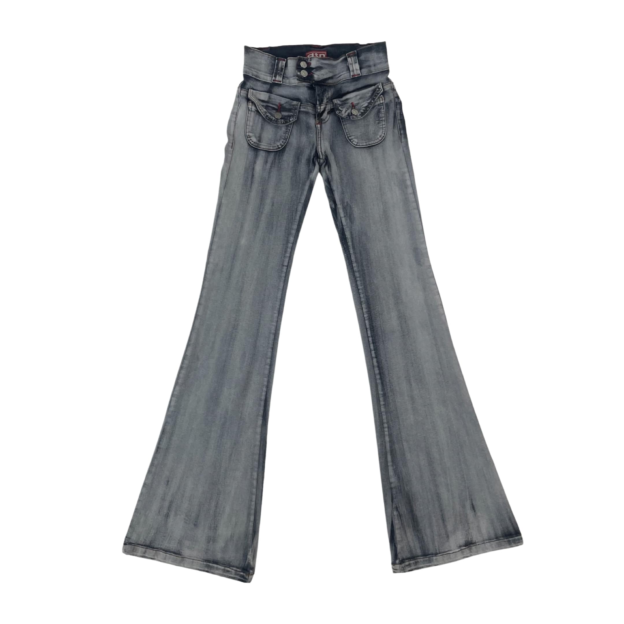 Grey Denim Jeans Pants for Women 2024 Vintage Bell Bottom Jeans