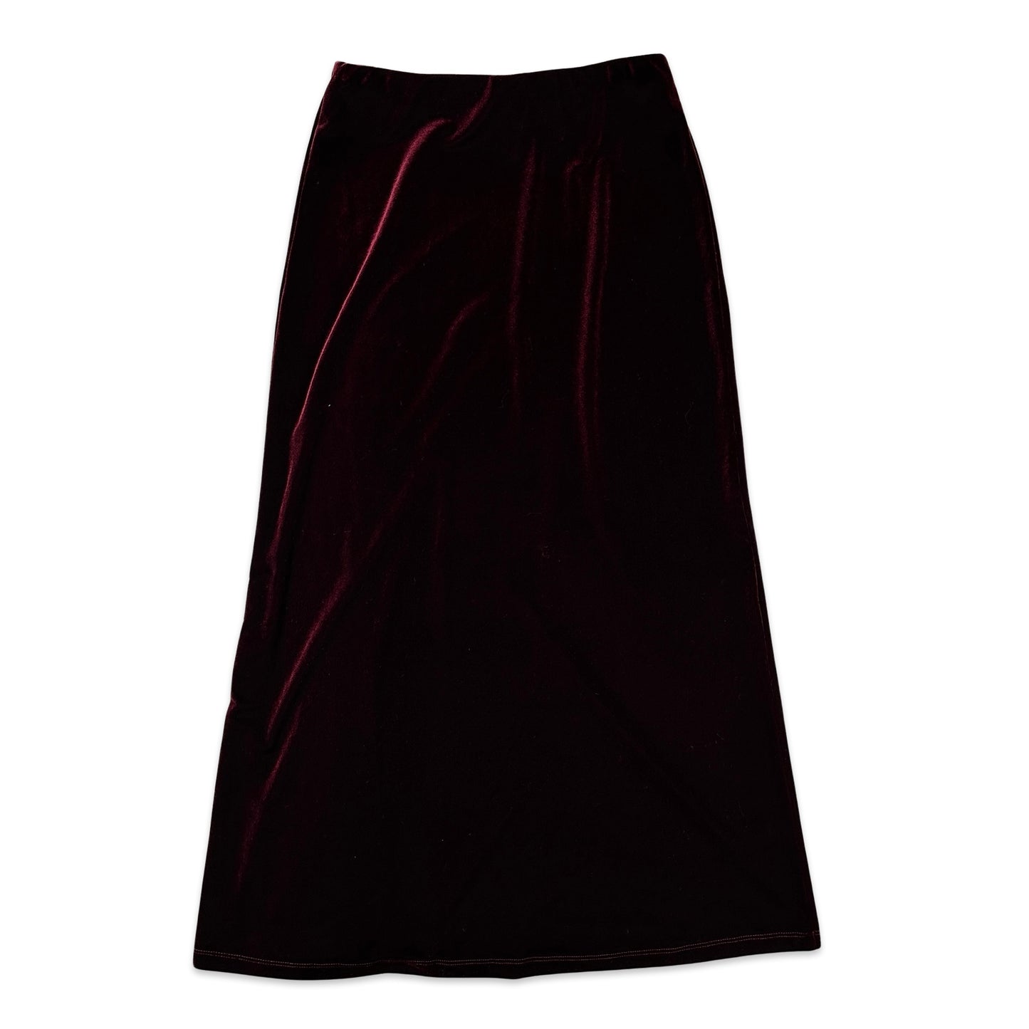 90s Vintage Red Velour Maxi Skirt 8 10