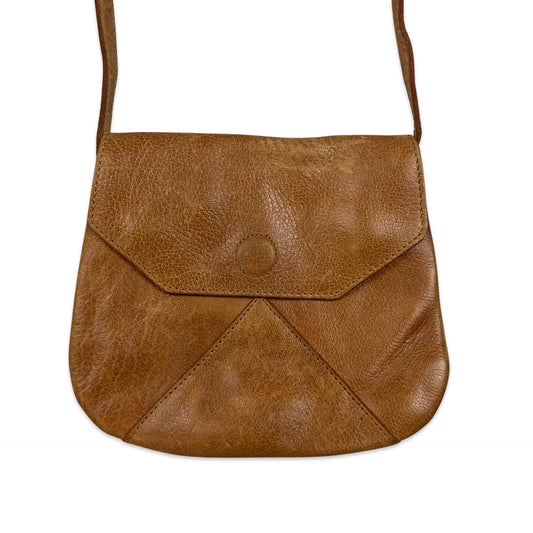 Vintage Small Crossbody Tan Brown Leather Handbag
