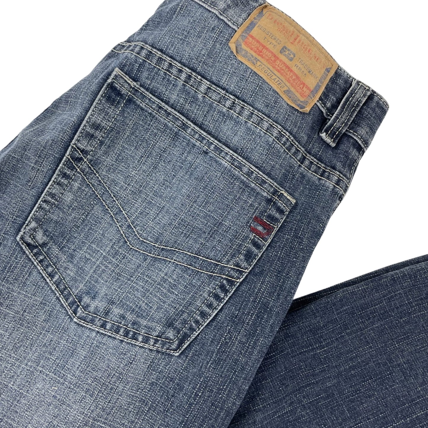 Vintage Diesel Straight Leg Dark Blue Denim Jeans W35L32