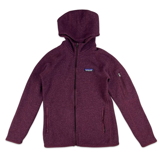 Vintage Patagonia Zip Through Fleece with Hood Purple 6 8 10