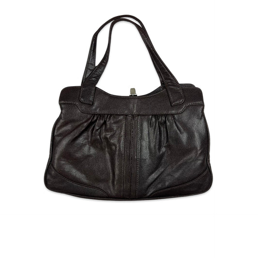 Vintage Brown Textured Leather Handbag