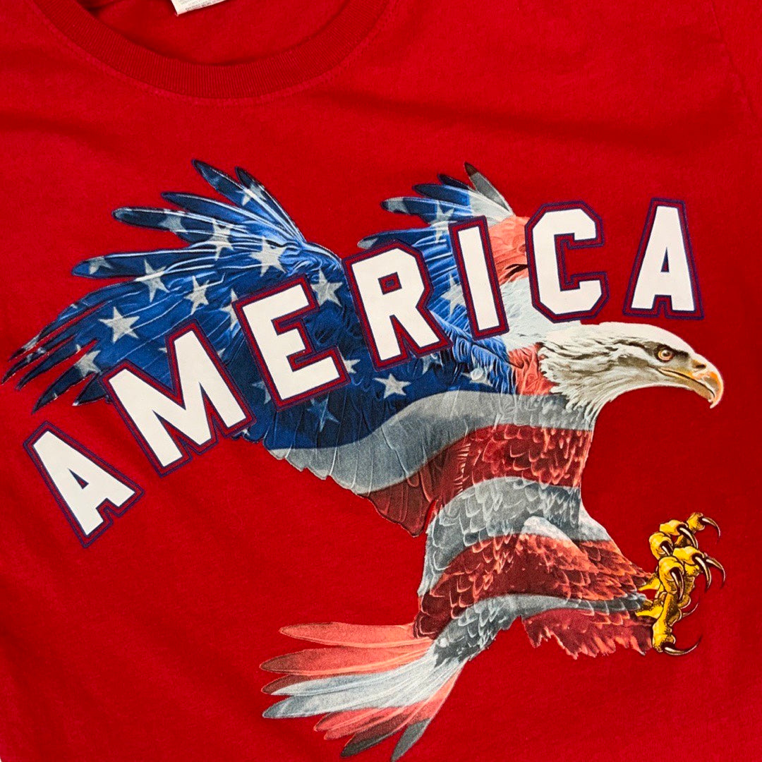 Vintage USA American Eagle Fruit Of The Loom T-Shirt Red M