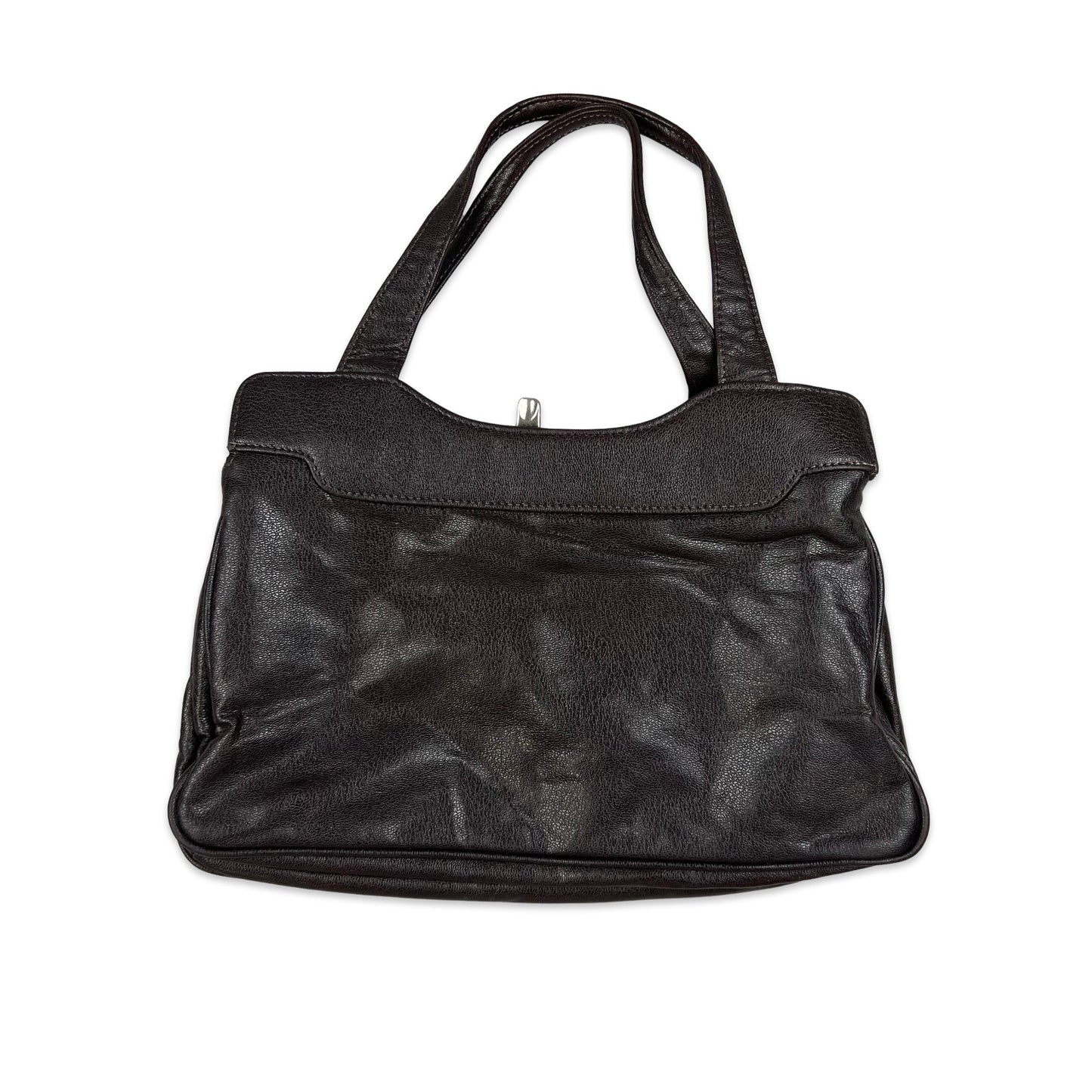Vintage Brown Textured Leather Handbag