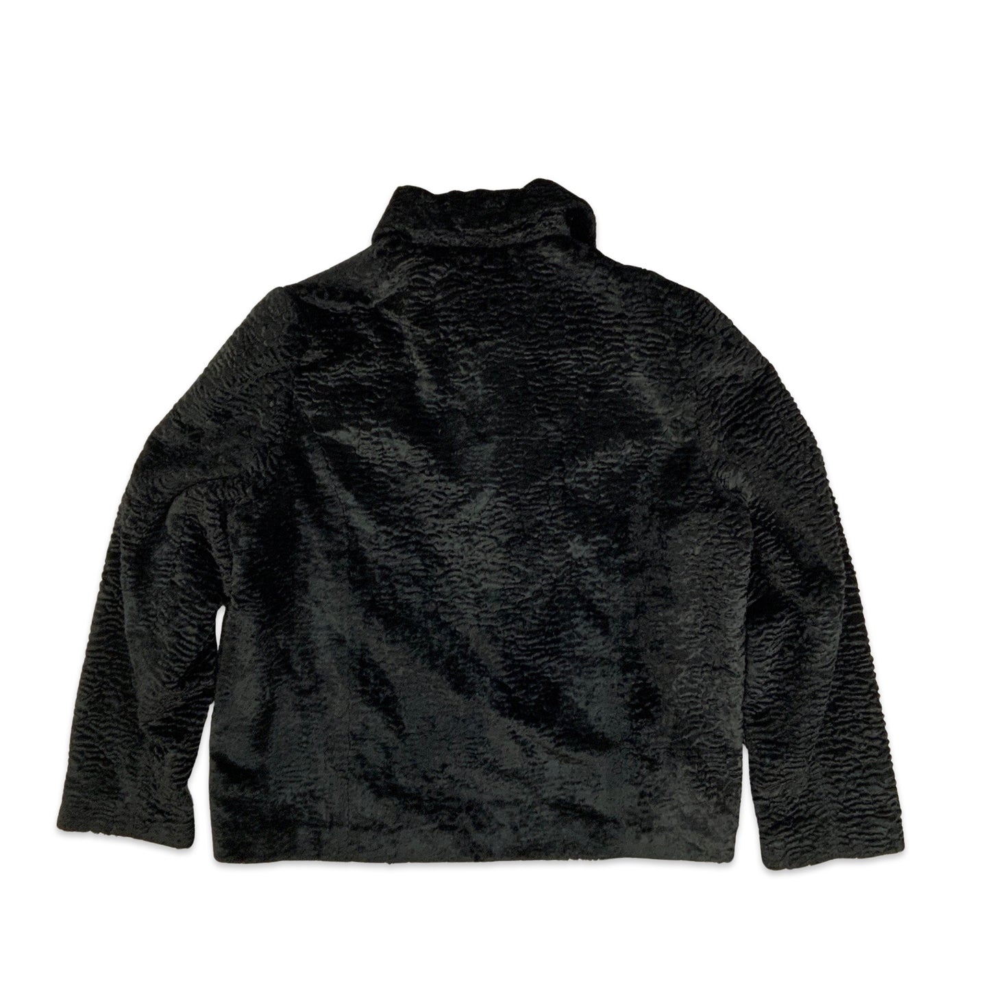 Vintage Y2K Faux Fur Short Coat Black 12 14