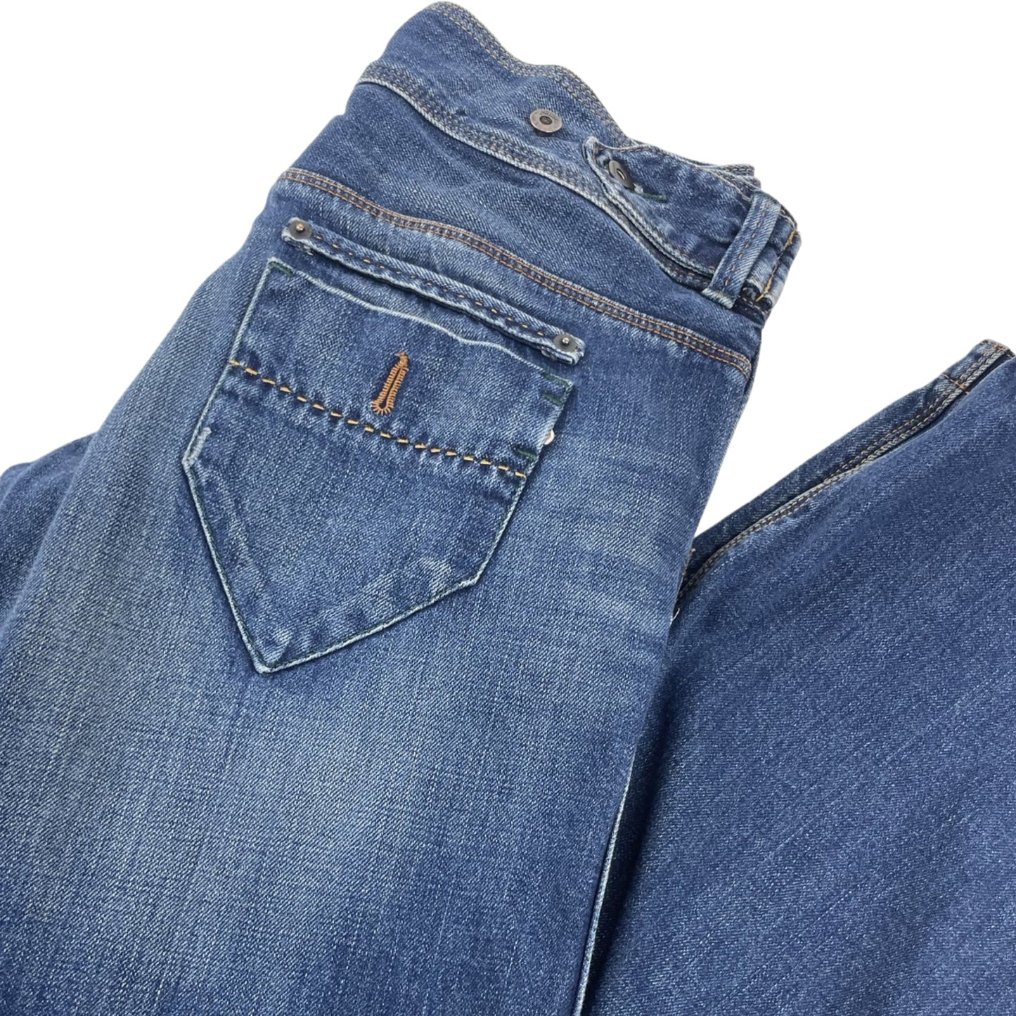 Vintage Y2K Industrial Straight Leg Adjustable Waist Denim Jeans 10
