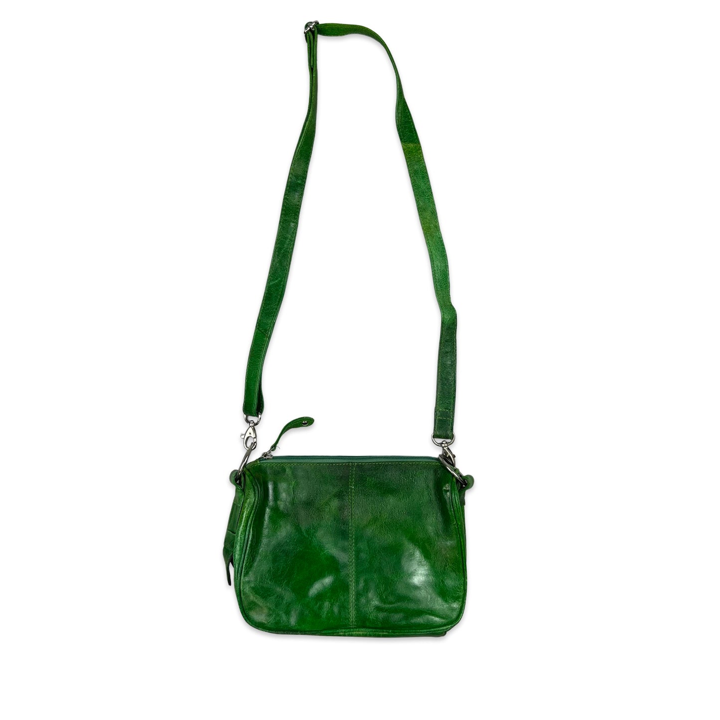 Vintage 90s Y2K  Green Crossbody Leather Handbag