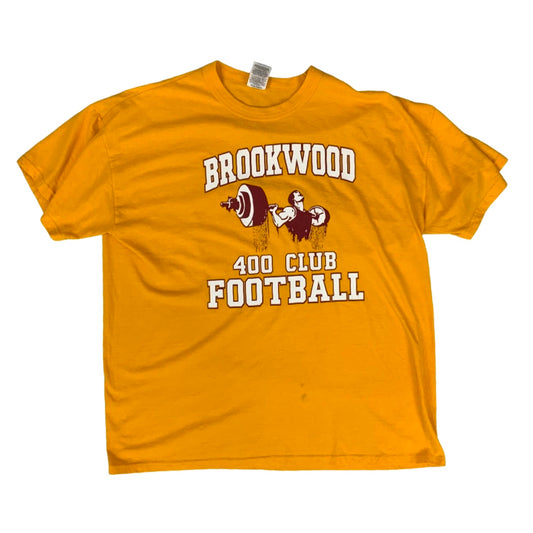 Vintage USA Brookwood Football T-Shirt Yellow L