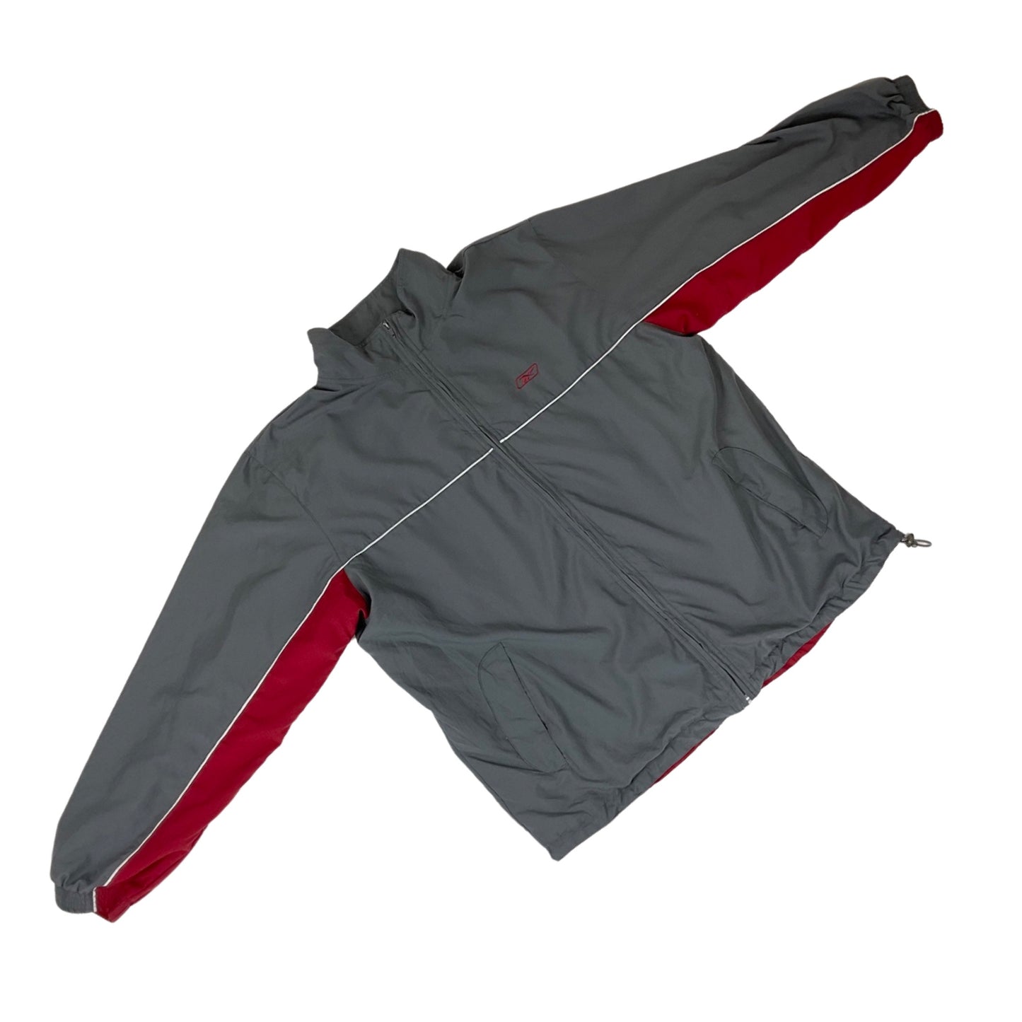 Vintage Reebok Grey and Red Lightweight Track Windbreaker Size 3XL