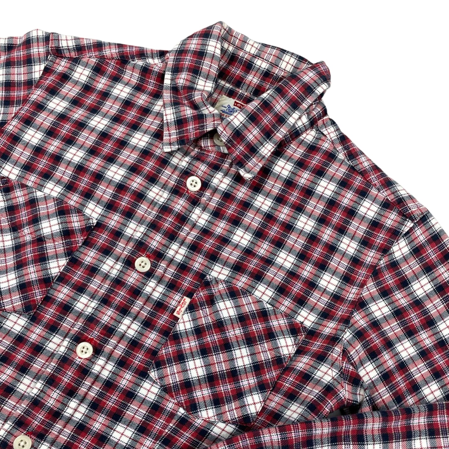 Vintage Levi's Red and White Plaid Flannel Shirt 8