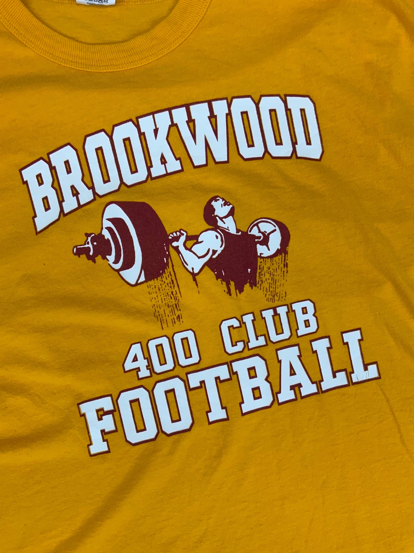 Vintage USA Brookwood Football T-Shirt Yellow L