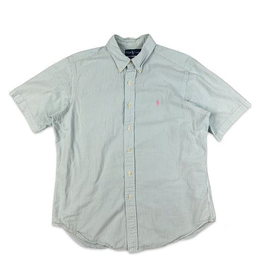 00s Vintage Ralph Lauren Stripe Shirt Blue White L XL