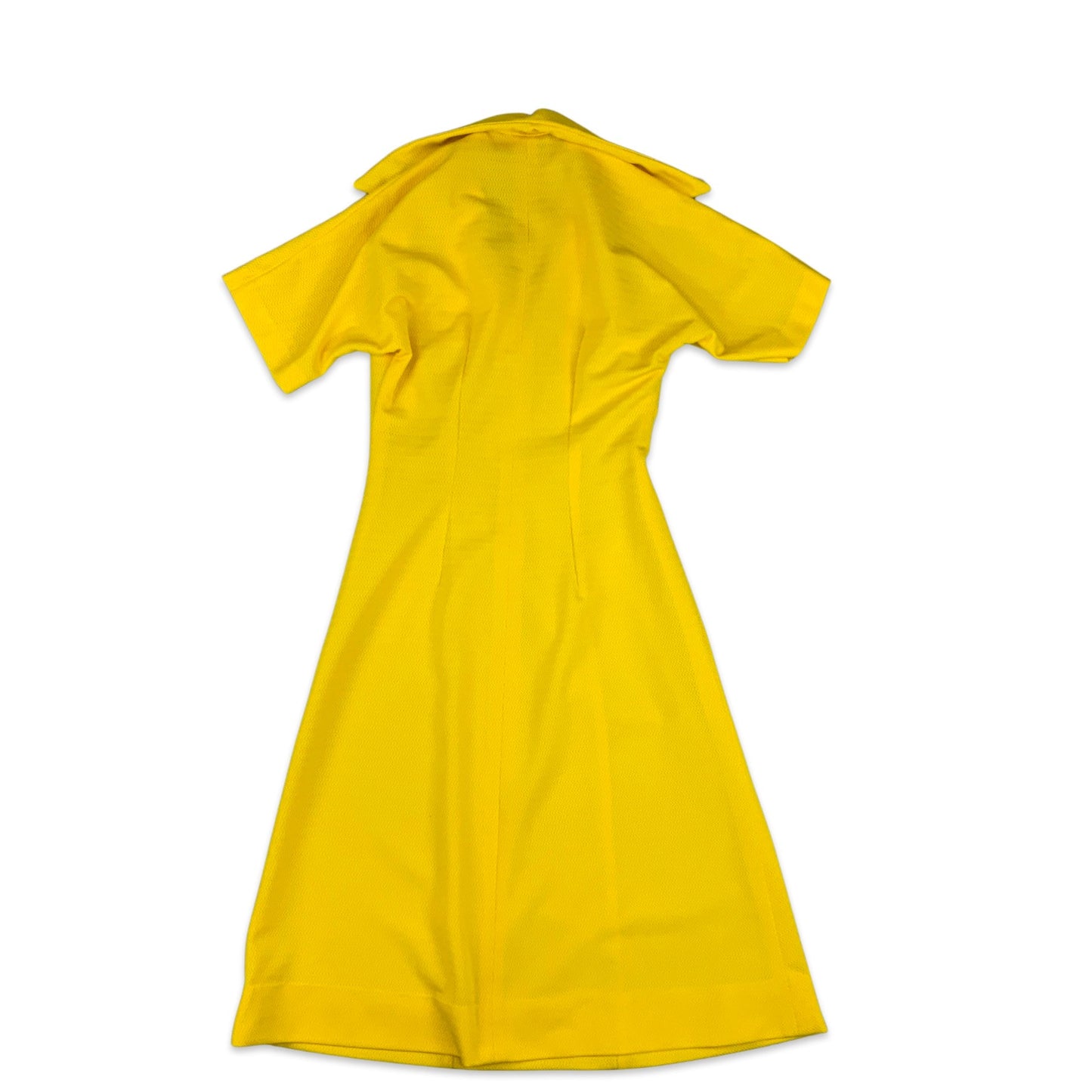 Vintage 60s 70s Midi Dress Yellow 10 12