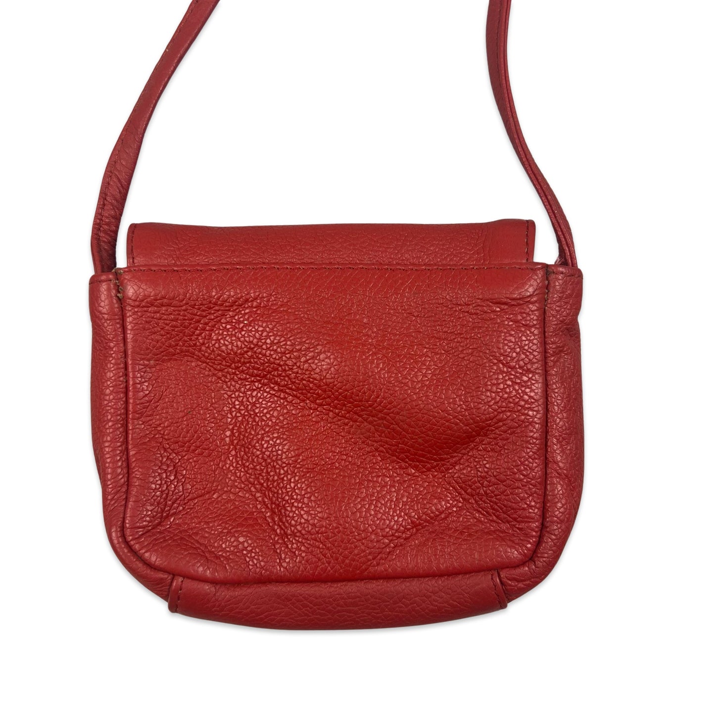 Vintage 80s Red Micro Crossbody Leather Handbag