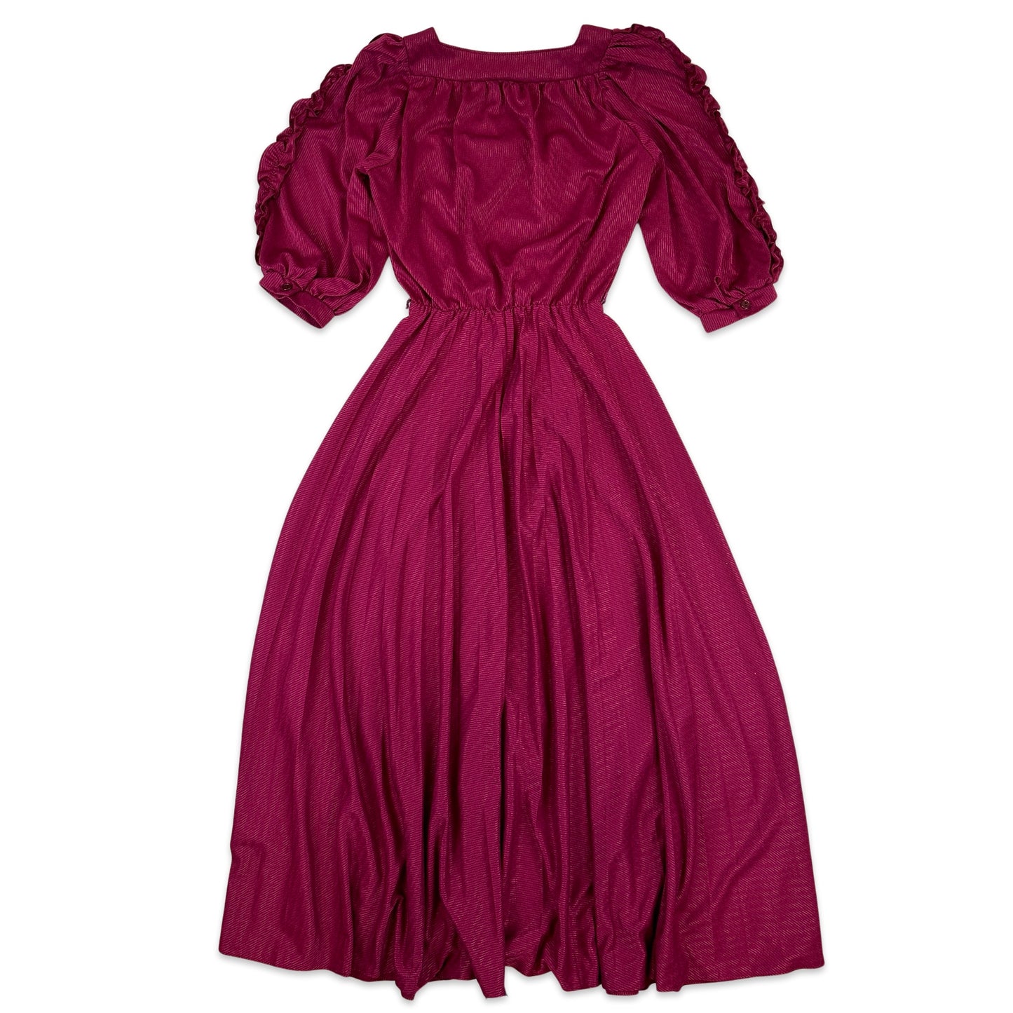 80s Vintage Satin Burgundy Maxi Gown 8/10