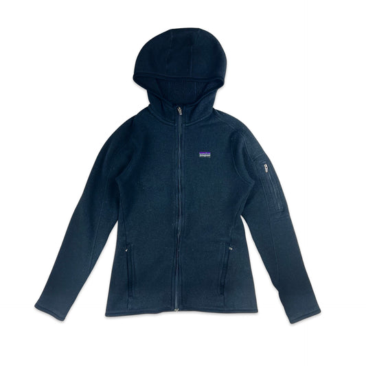 Vintage Patagonia Zip Through Fleece with Hood Black 6 8