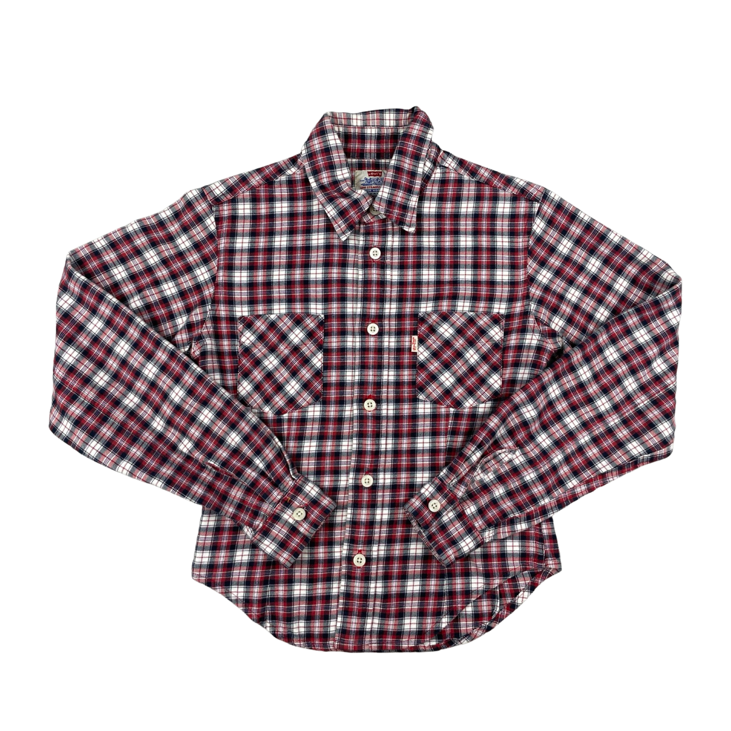 Vintage Levi's Red and White Plaid Flannel Shirt 8