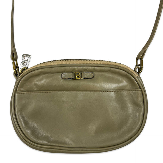 Vintage 80s Olive Brown Mini Crossbody Handbag