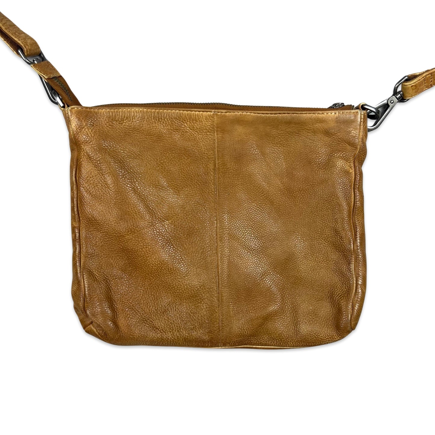 Vintage Y2K Orange Brown FredsBruder Crossbody Leather Handbag