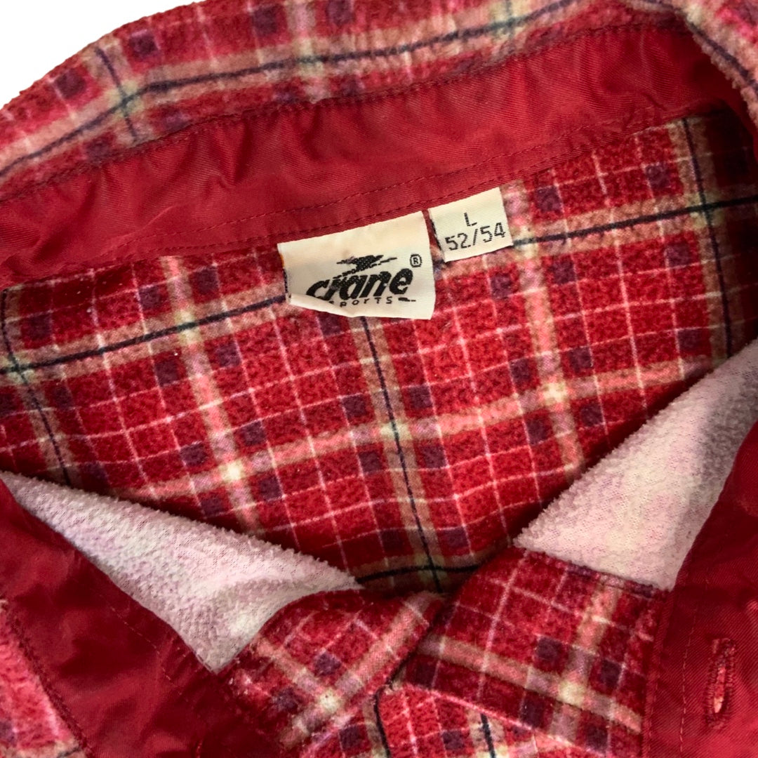 Vintage Crane Red Plaid Flannel Shirt L