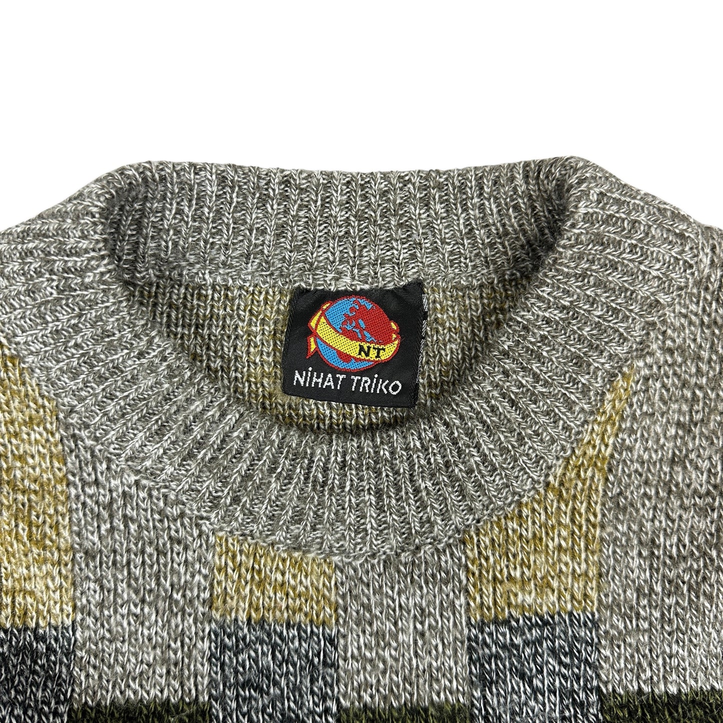 Vintage 80s Patterned Knit Jumper XL