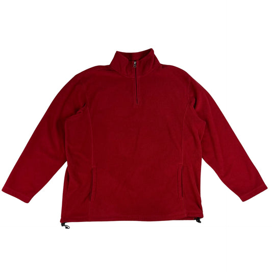 Vintage Quarter Zip Fleece Pullover Red XL 2XL 3XL