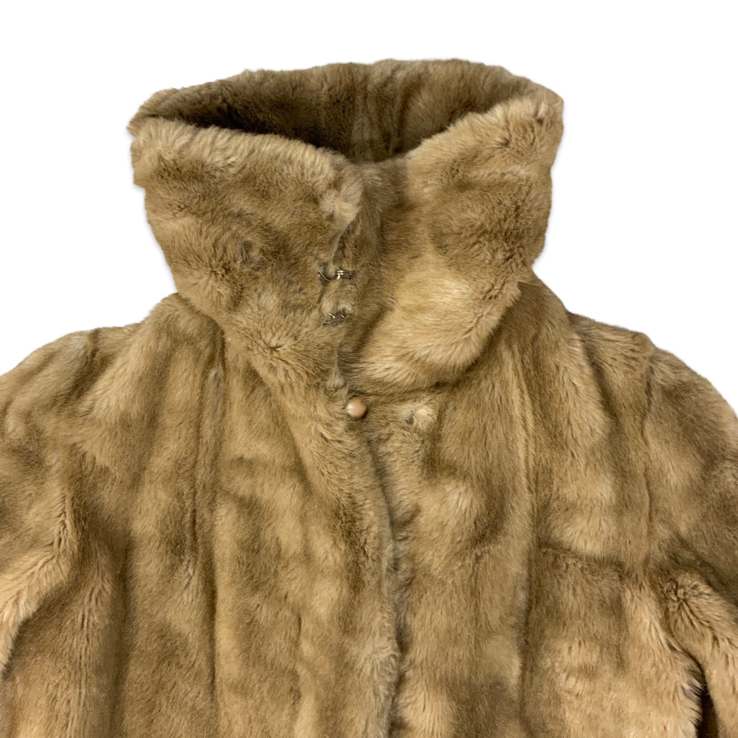 Vintage Brown Faux Fur Coat 10 12