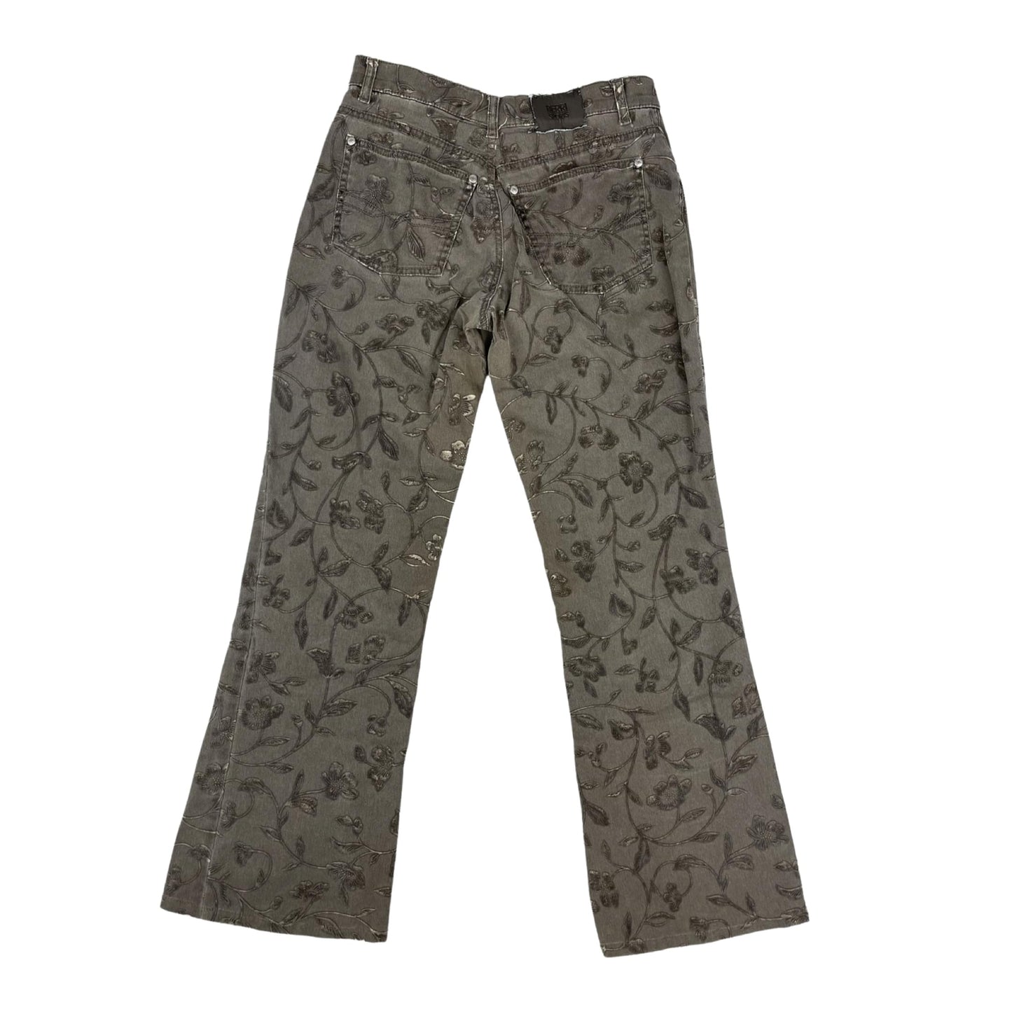 Vintage 90s Y2K High Waisted Floral Print Denim Jeans 10