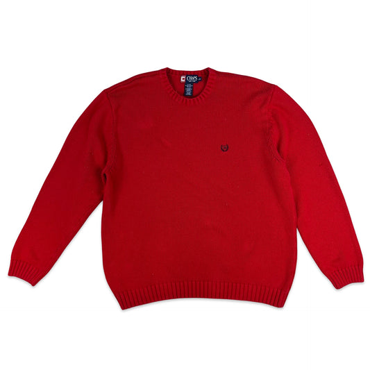 Vintage Chaps Ralph Lauren Knit Jumper Red L XL