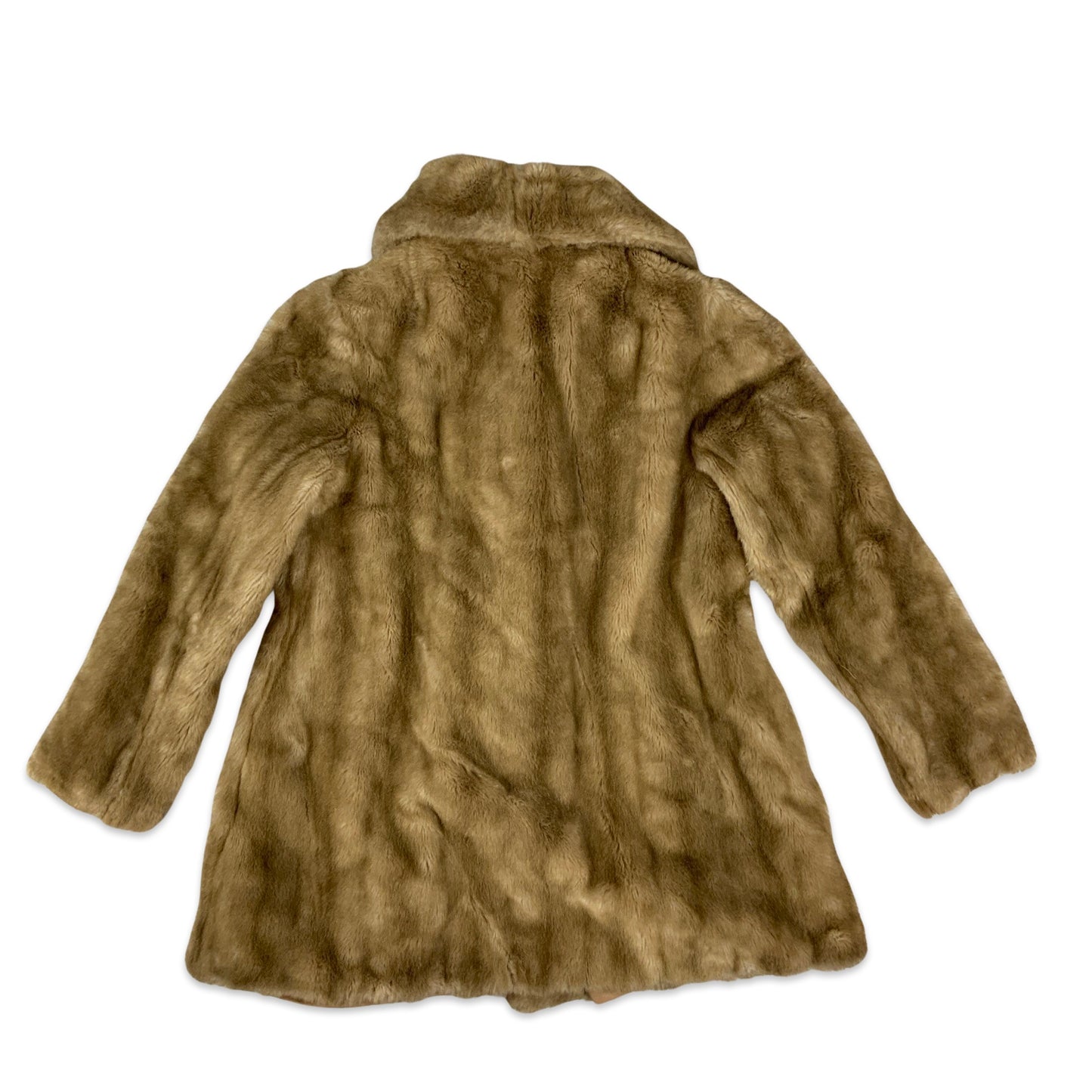 Vintage Brown Faux Fur Coat 10 12