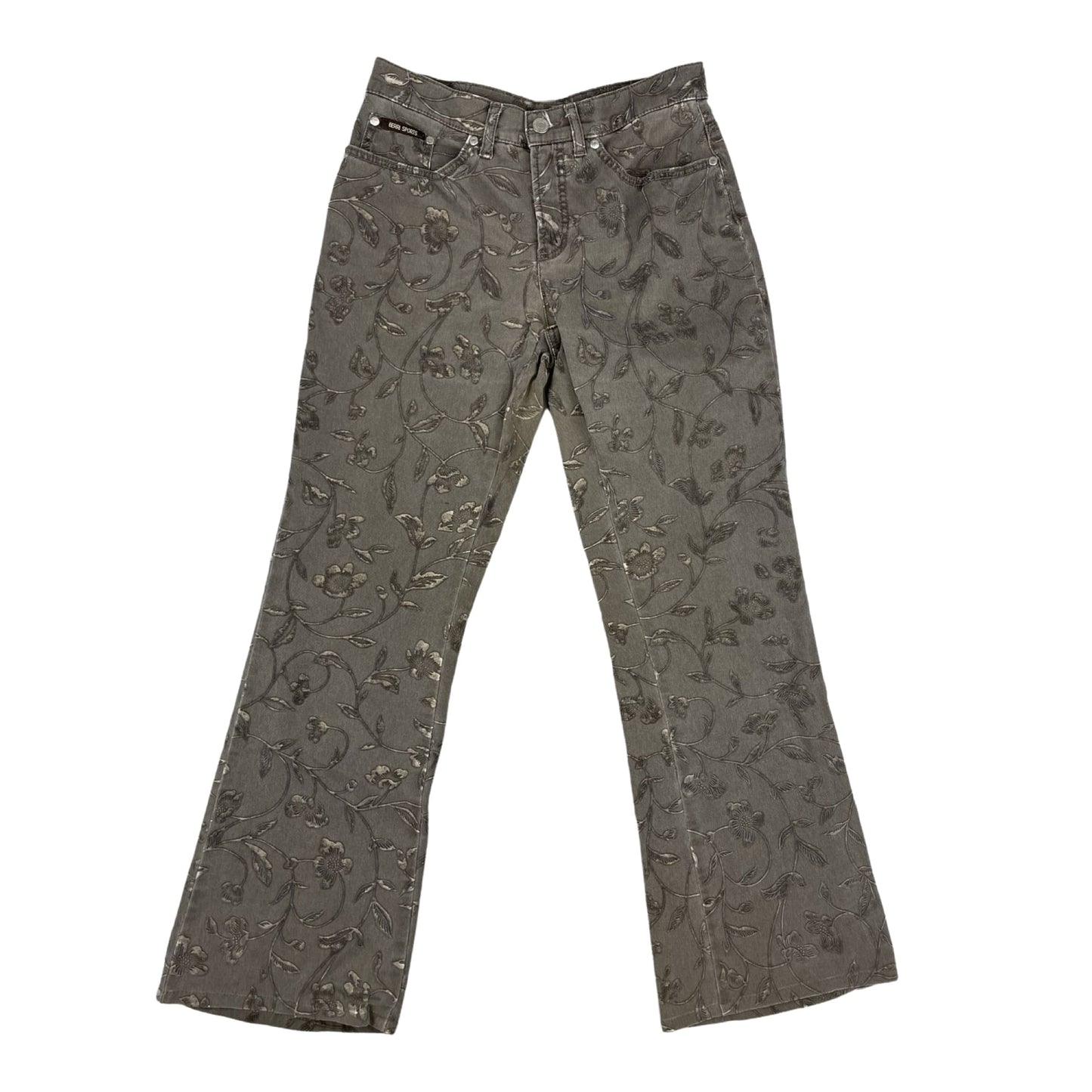 Vintage 90s Y2K High Waisted Floral Print Denim Jeans 10