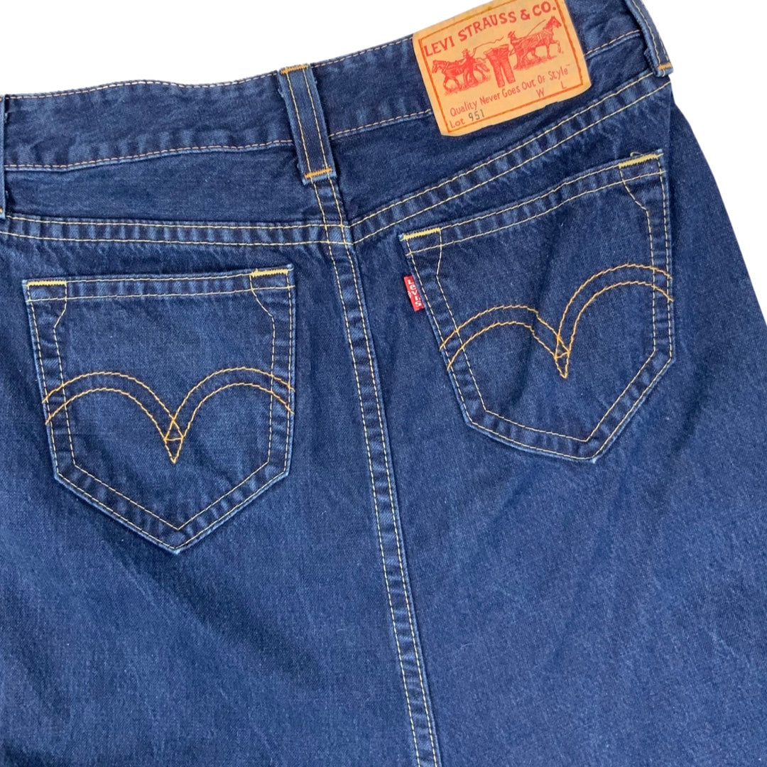 Vintage 90s Levi's 951 Blue Denim Skirt 12