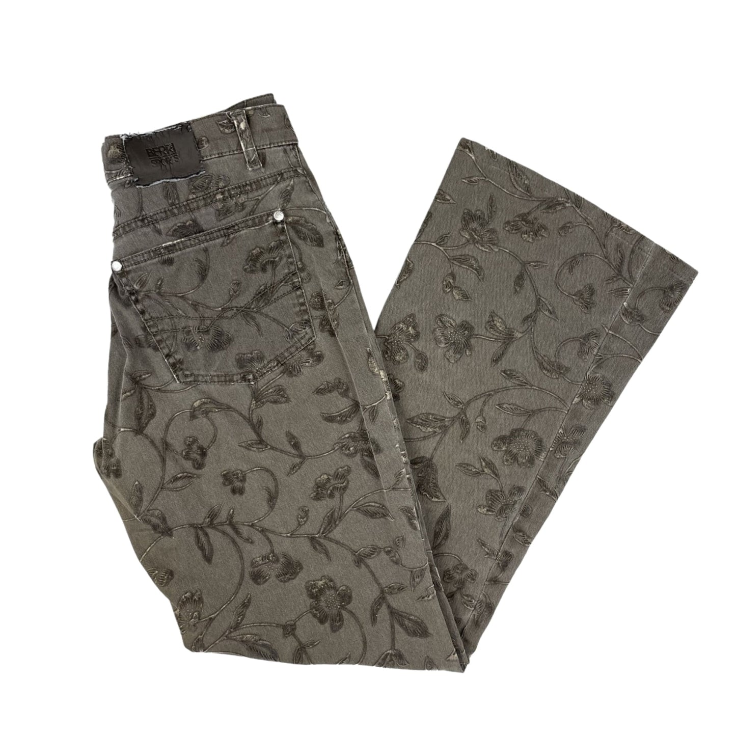 Vintage 90s Y2K High Waisted Floral Print Denim Jeans 10