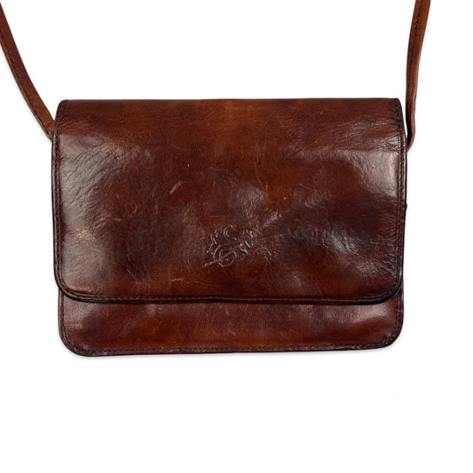 Vintage Brown Crossbody Leather Mini Handbag