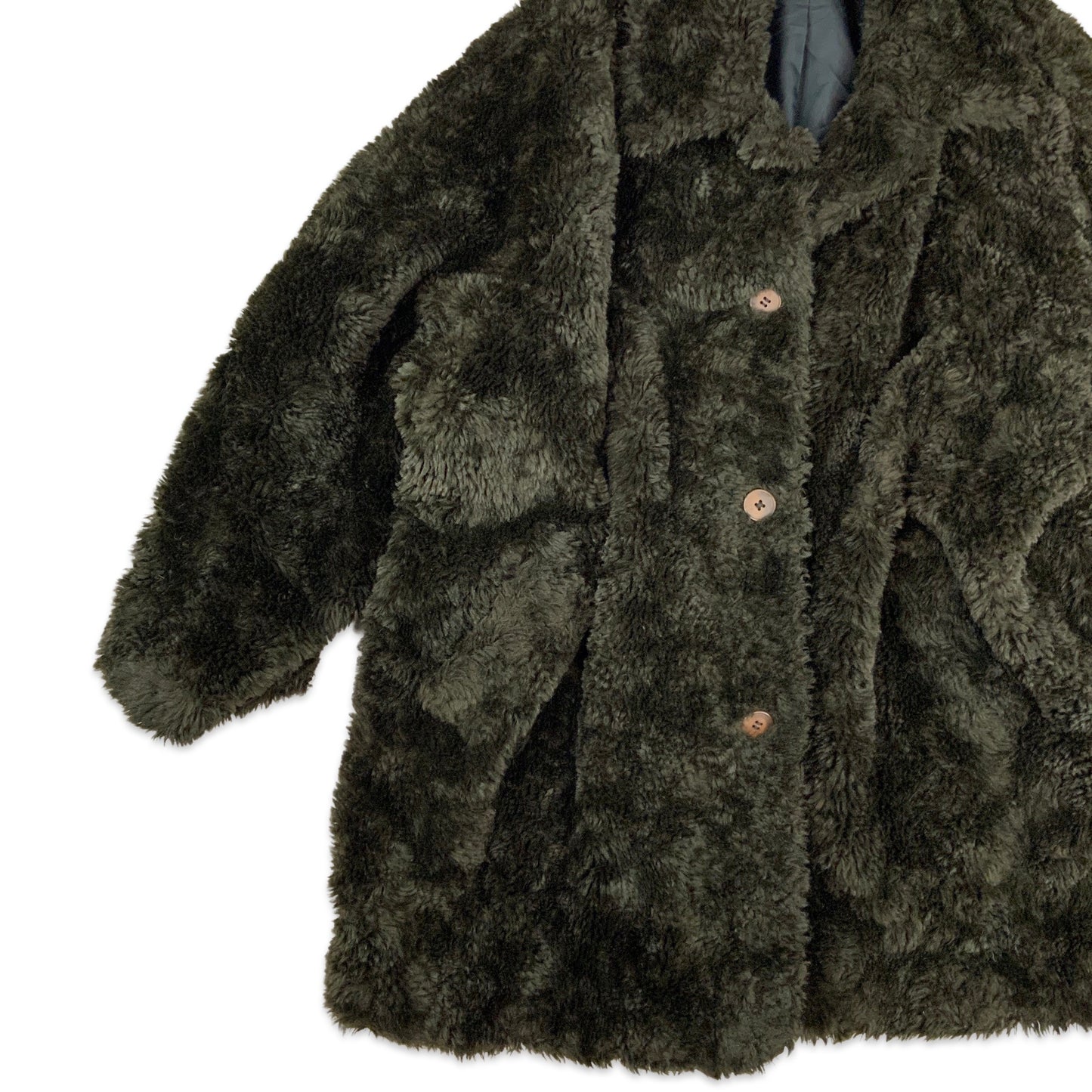 Vintage Y2 Dark Brown  Faux Fur Teddy Bear Coat 16 18 20