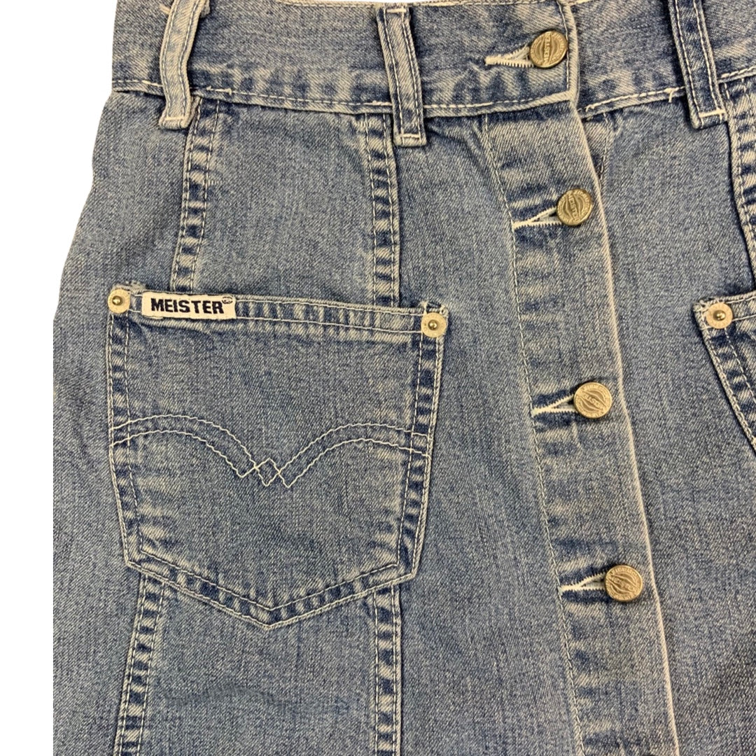 Vintage 90s Button Down Denim Mini Skirt 8